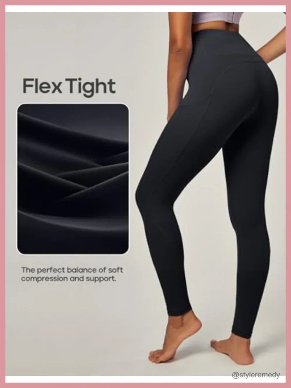 High Waisted Tummy Control Leggings with Pockets Butt Lifting Yoga Pants 4